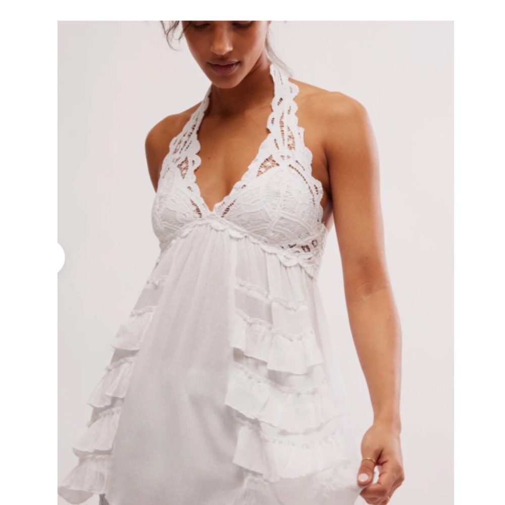 NWT New Free People Adella Halter Slip Mini Dress